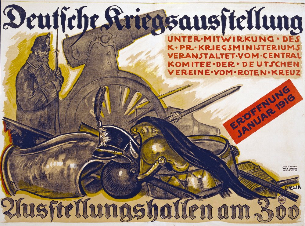 1916年1月、1916年1月、赤十字ドイツ連邦政府主催の戦争展示会の広告